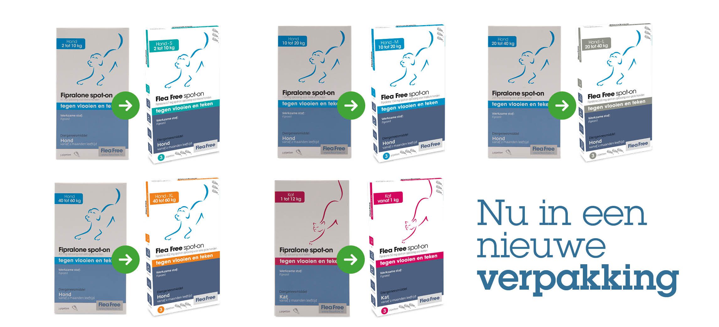 Flea Free spot-on nieuwe verpakking