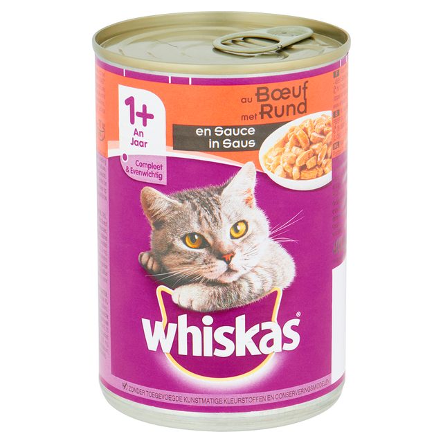 Whiskas Blik Adult Kattenvoer in Saus 400gram Rund