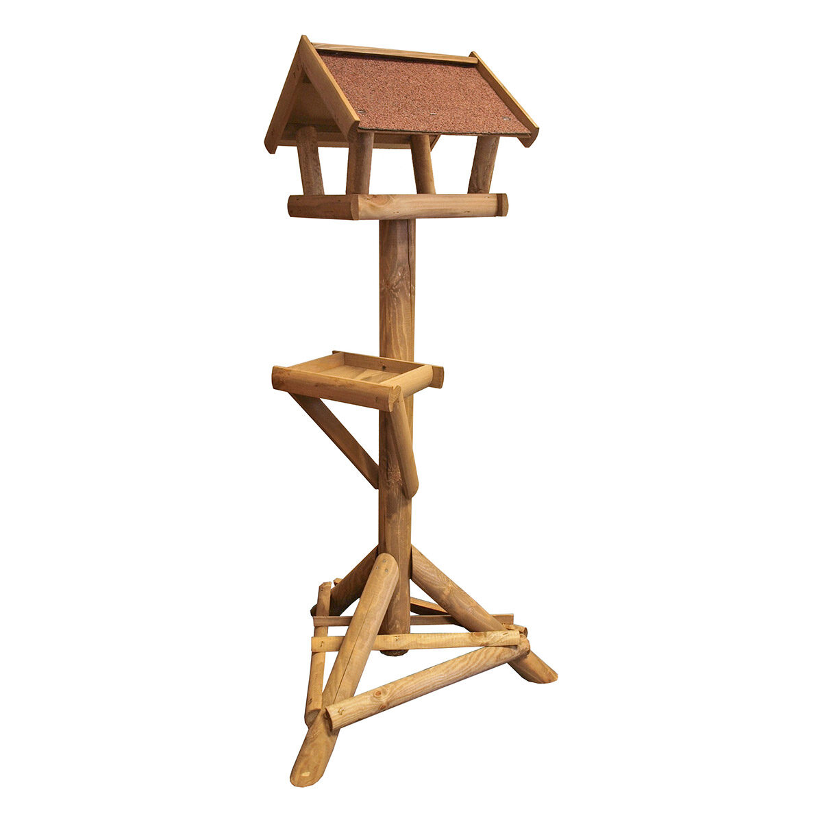 Voederhuis Dakleer Met Voerplateau Bruin 140 cm