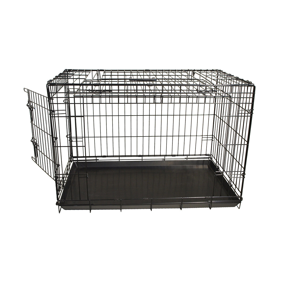 Hondenbench 2-Deurs Met Schuifdeur Zwart 92x57x64 cm